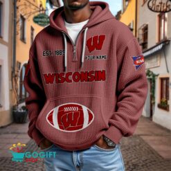 Wisconsin Badgers – Waffle Hoodie Special Edition with Custom Name